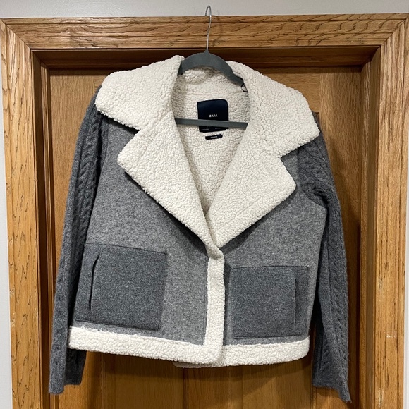 Sweater Jacket, fleece lining, Zara, EUC - Picture 1 of 3